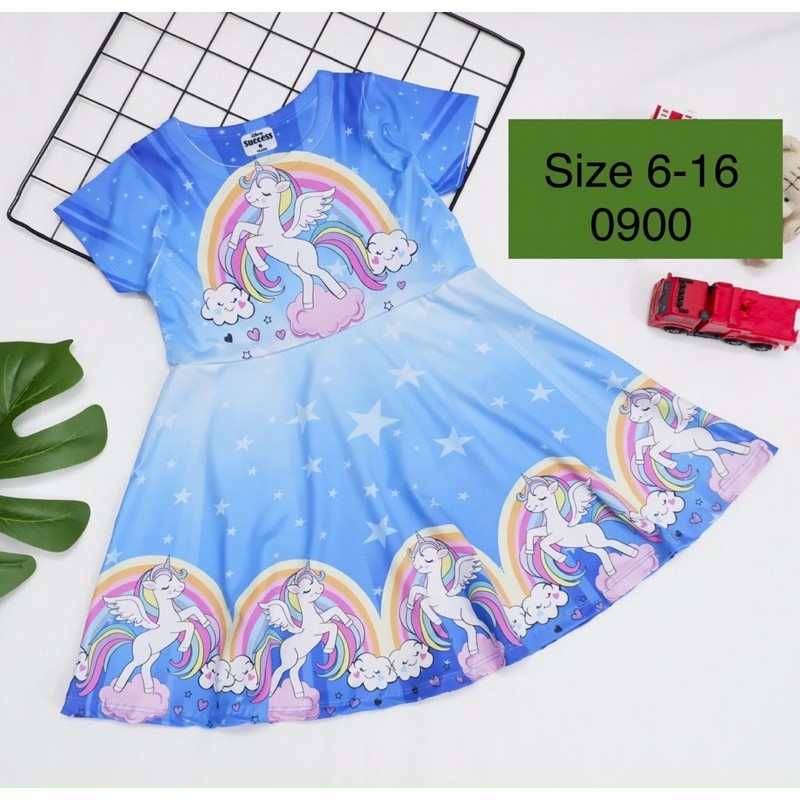 Đầm thun lạnh 3D 16-26kg