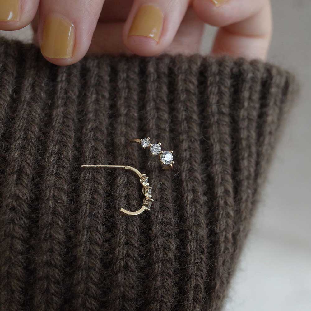 Bông Tai Mạ Vàng / Bạc 925 Đính Đá Zircon Đơn Giản Thanh Lịch Thời Trang Dành Cho Nữ