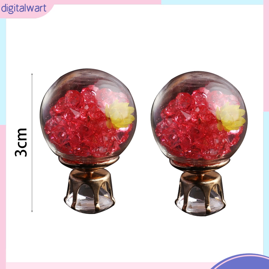 Cặp khuyên tai thiết kế quả cầu thủy tinh chứa hoa giả sang trọng cá tính dành cho nữ