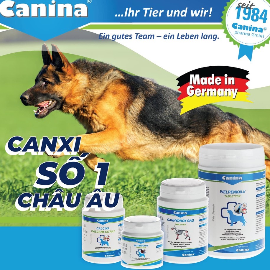 HỘP 150 Viên Canxi CANINA PUPPY LIME (WELPENKALK) cho Chó Con