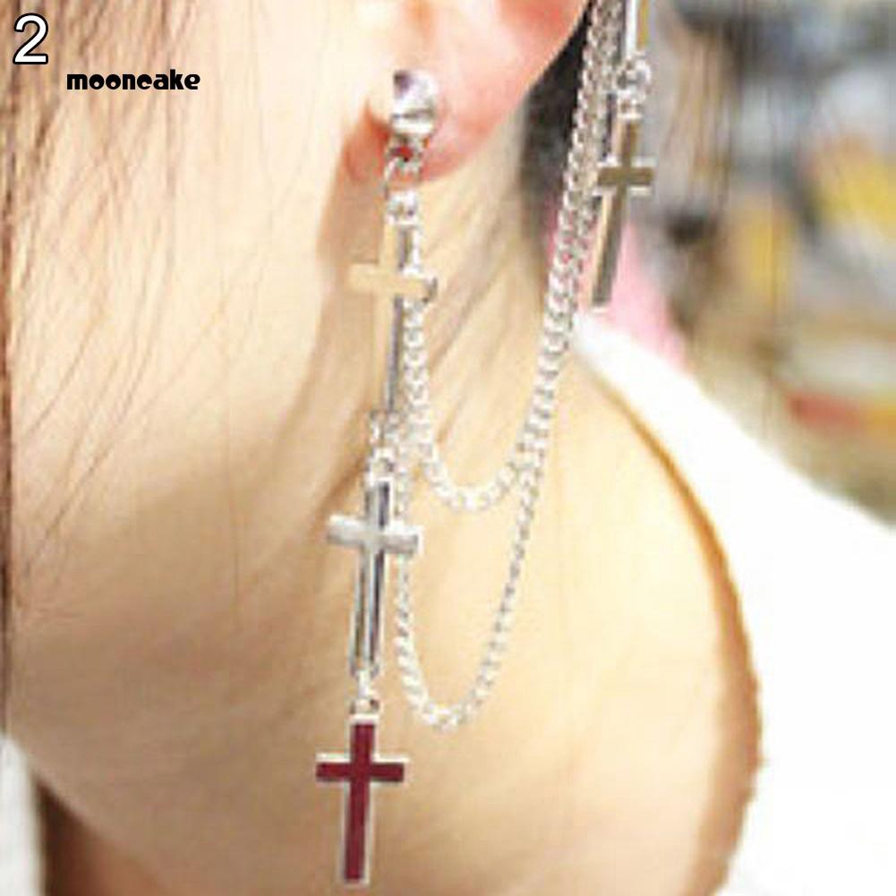 Cặp khuyên tai unisex gắn các họa tiết thánh giá cực độc đáo cá tính nhiều màu sắc để lựa chọn
