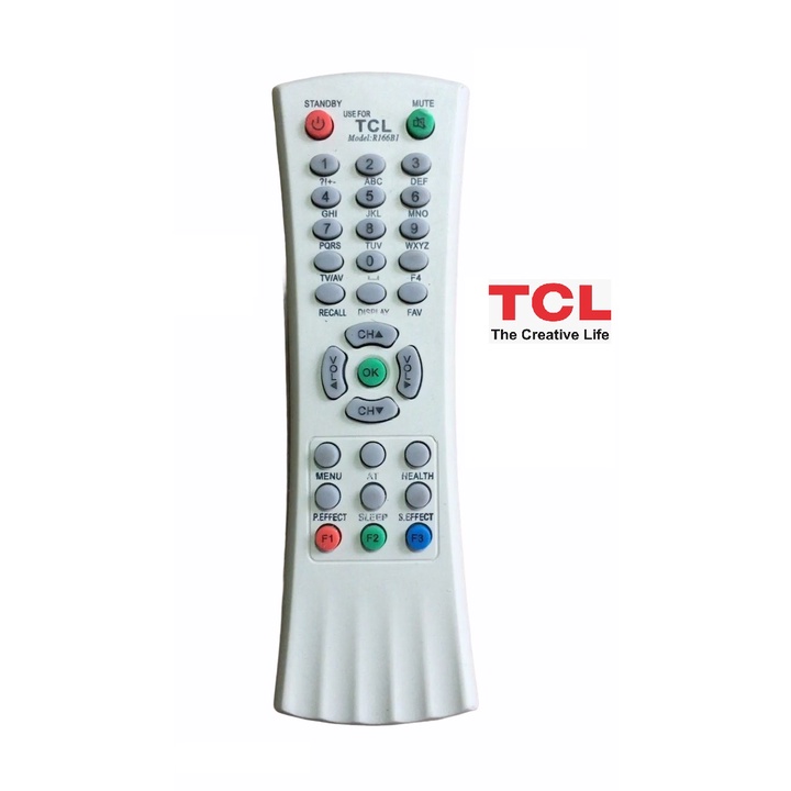 Remote Điều Khiển TiVi TCL model R166B1 dầy cong đời cũ-tặng kèm pin ,Remote Điều Khiển TiVi TCL CRT R166B1