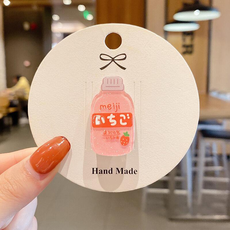 Kẹp Tóc Mái Hình Bình Sữa Và Nước Ngọt Đáng Yêu Cho Nữ Và Bé Gái Phụ Kiện Tóc