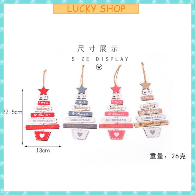 L&K Letter Printing Wood Craft Christmas Tree Ornament Hanging Pendants Party Decorations