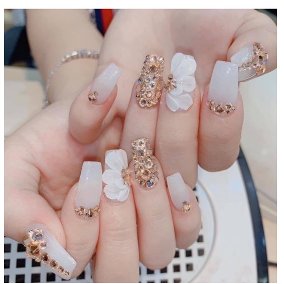 Sơn Gel AS màu nước gạo (mã MILKY WHITE) | chai đen chai đen đỏ bất kỳ