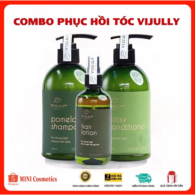 Combo Dầu Gội Bưởi Vijully Ngăn Gãy Rụng & Làm Dày Tóc Dành Cho Da Đầu Nhờn 280ml