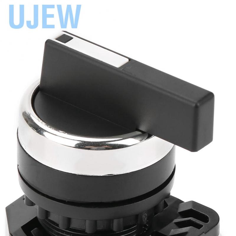 Ujew 22mm 3 Position Auto Reset Selector Momentary Rotary Switch Long Handle LA38-20BX33 