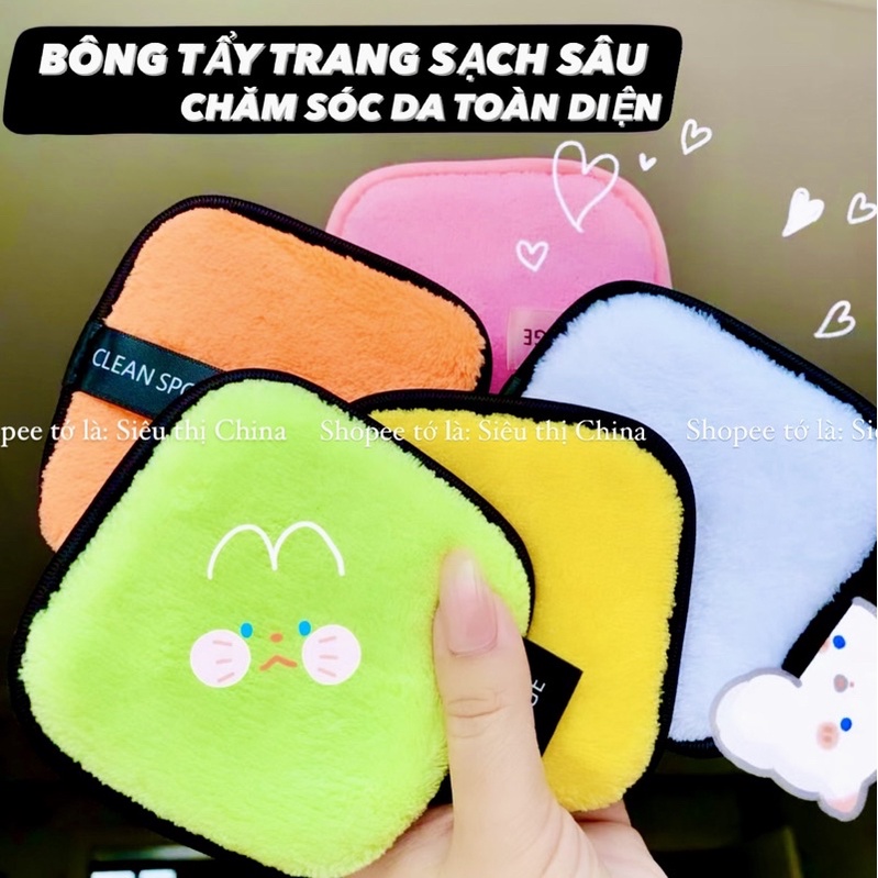 Bông Tẩy Trang Sạch Sâu Chăm Sóc Da Toàn Diện Miếng Bông Tẩy Trang CLEAN SPONGE Cao Cấp