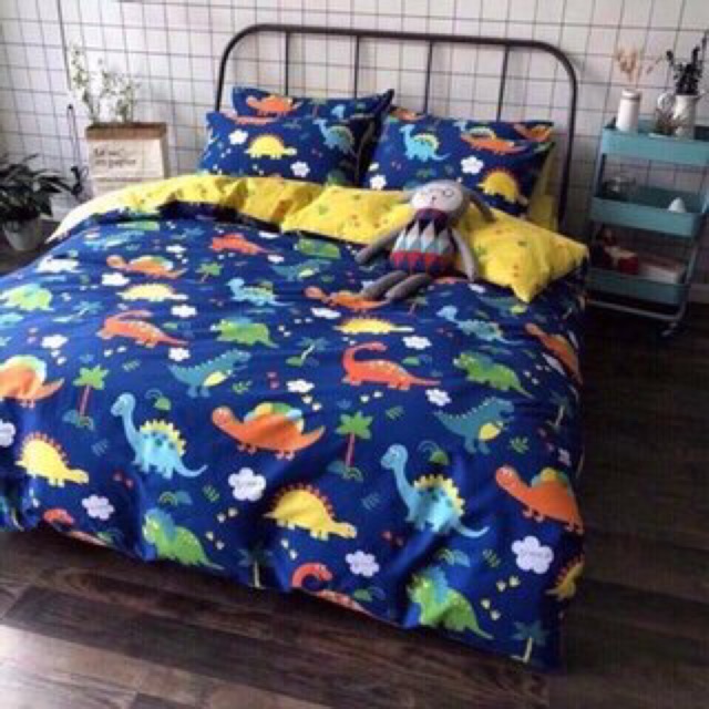 Trọn bộ chăn ga gối poly khủng long