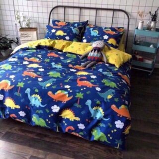 Trọn bộ chăn ga gối poly khủng long