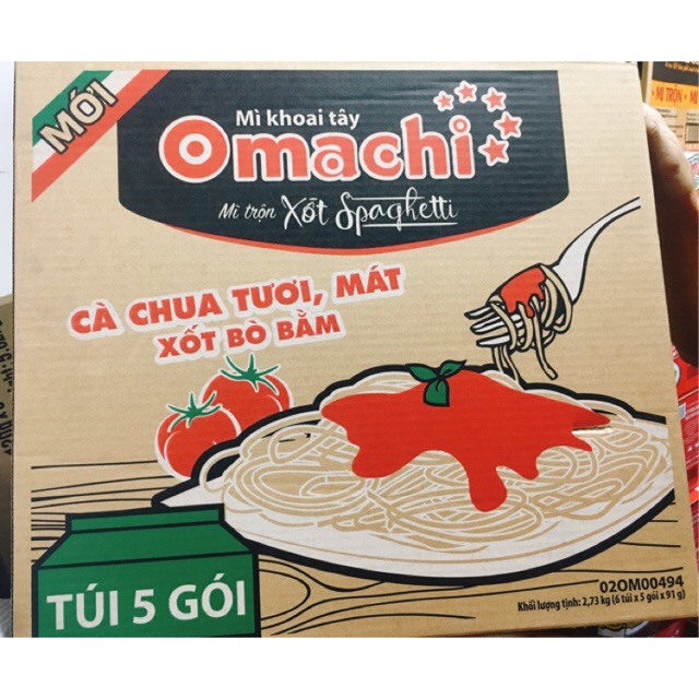 Thùng 30 Gói Mì Trộn Khoai Tây Omachi xốt Spaghetti 91g