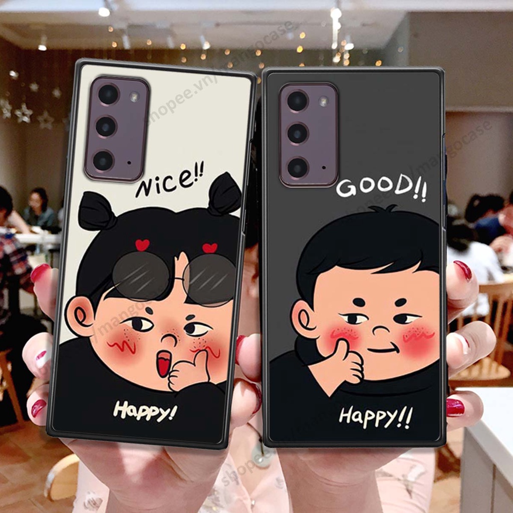 Ốp lưng Samsung Note 20 in hình happy nice, bé gấu đáng yêu