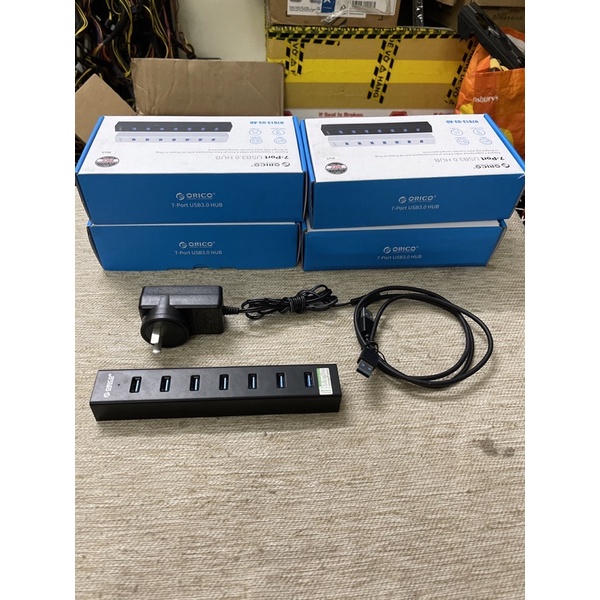 Bộ chia 7 cổng usb 3.0 chính hãng orico loại có nguồn phụ