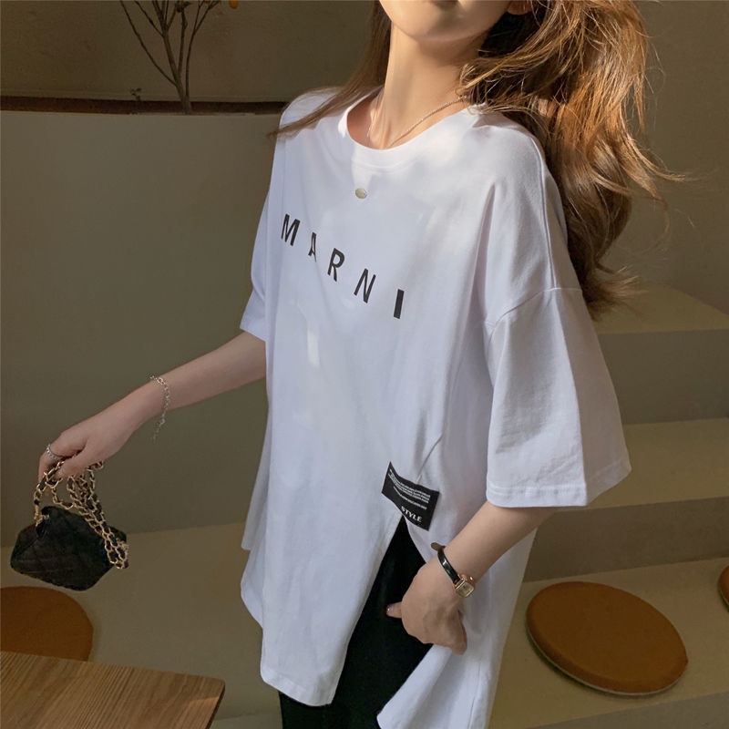 Áo Thun Tay Ngắn Dáng Rộng Che Bụng Thời Trang Mùa Hè Dành Cho Nữ