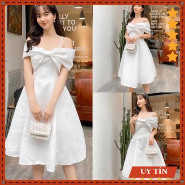 Đầm dự tiệc xoè trễ vai cao cấp 4 màu Eva_home_fashion | BigBuy360 - bigbuy360.vn