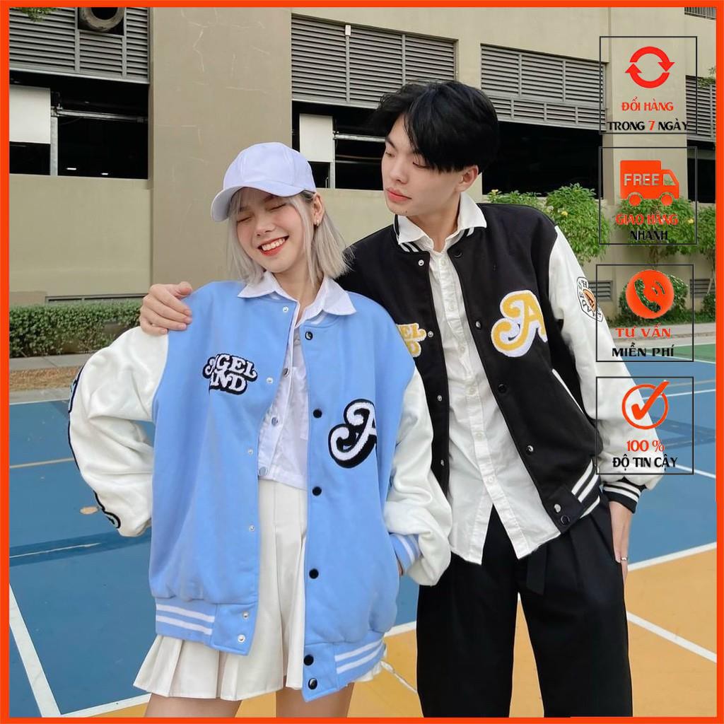 Áo Bomber Jacket Nữ Nam Form Rộng YOORA Áo Khoác Gió Vải Dù ANGELLAND Cặp Đôi Thể Thao Unisex Siêu Hot 2021 AKD113