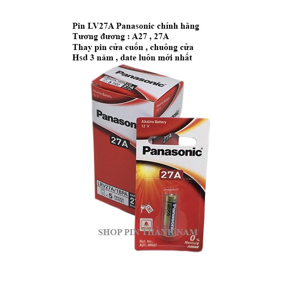 Pin A27 Panasonic 12V chính hãng thay pin cửa cuốn , chuông cửa