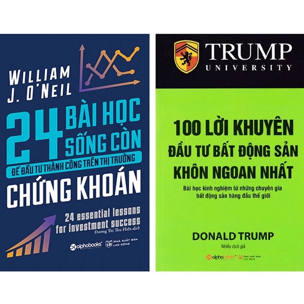 Sách - Combo 100 Lời Khuyên Đầu Tư Bất Động Sản + 24 Bài Học Sống Còn Trên Thị Trường Chứng Khoán (Bộ 2 cuốn)