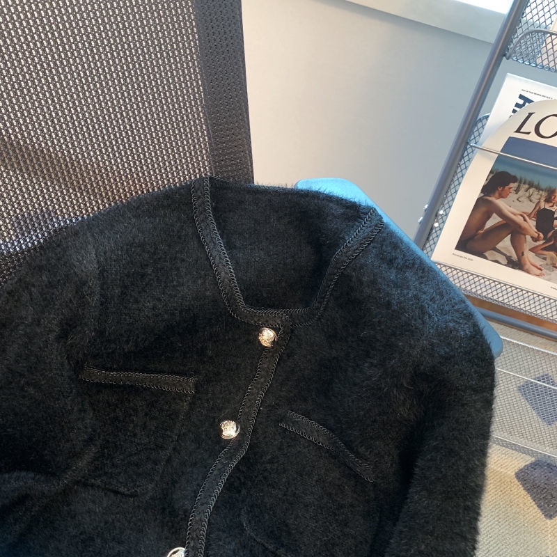 Áo Khoác Cardigan Dệt Kim Vải Lông Cừu Thời Trang Mùa Thu Cho Nữ
