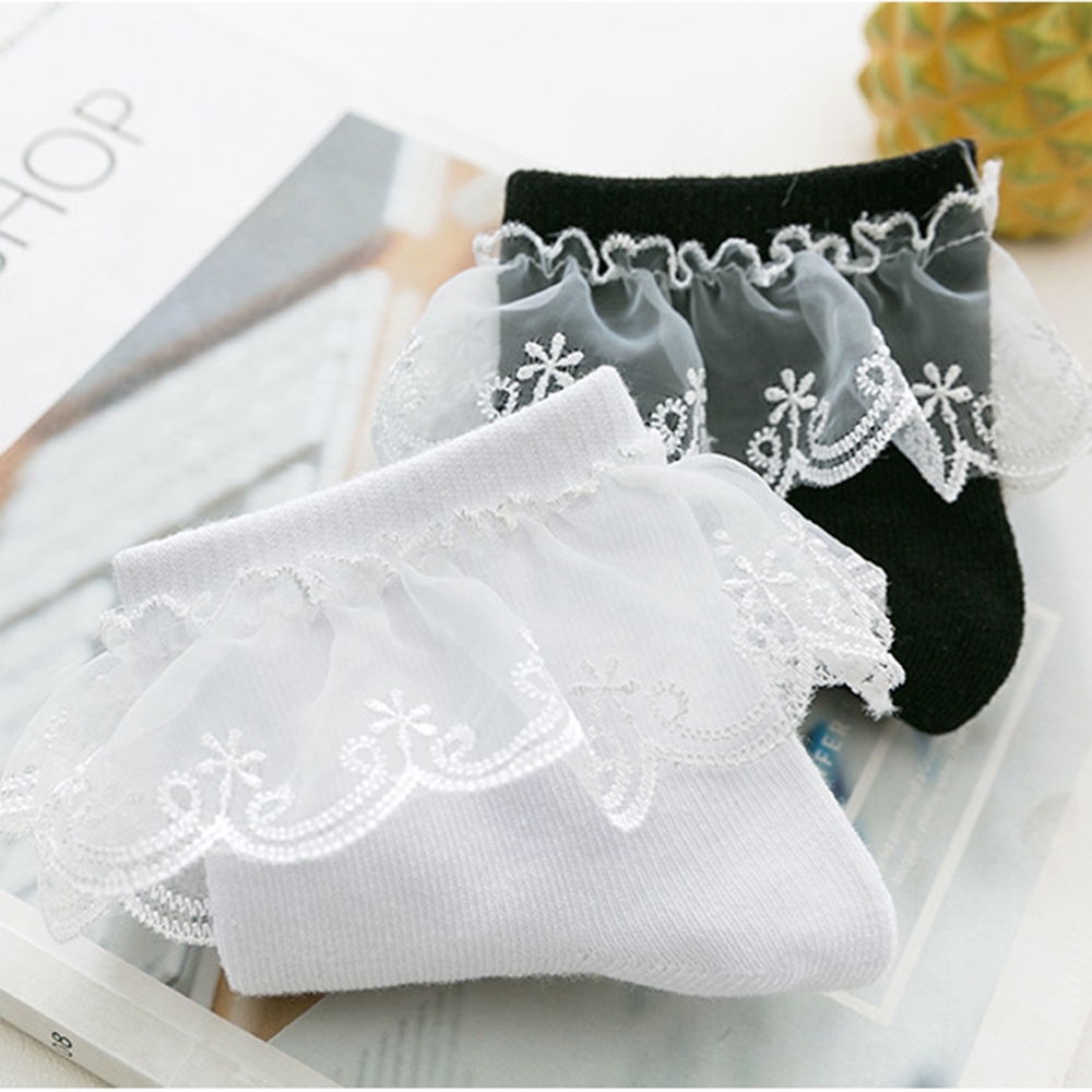 Vớ Cotton Phối Ren Phong Cách Lolita