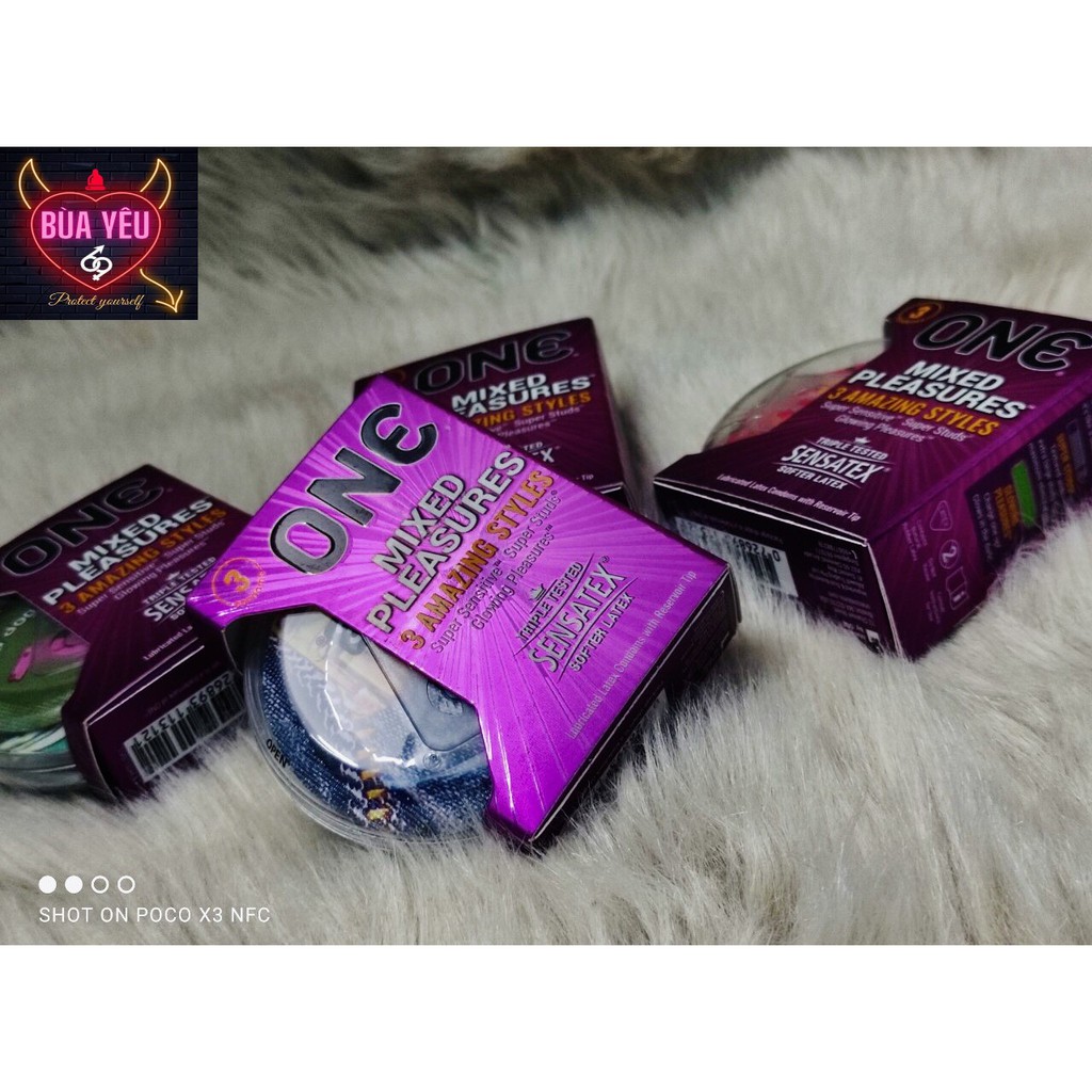Bao Cao Su ONE Mixed Pleasures - Cảm Xúc Thẳng Hoa Thương Hiệu Từ Mỹ