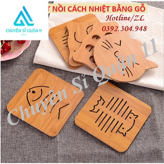 Miếng lót nồi Gỗ, lót cốc chén cách nhiệt chống nóng GD289-LNGo