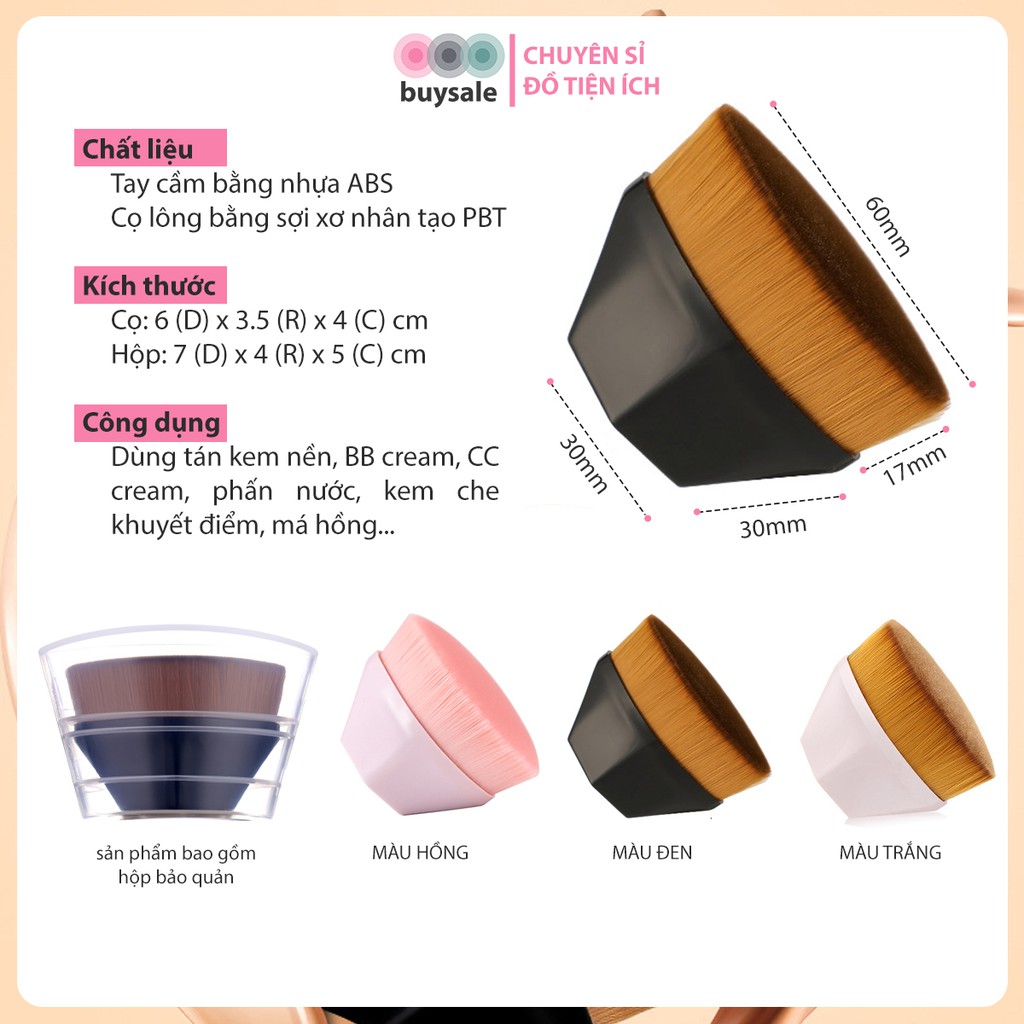 Cọ tán kem nền số 55 dành riêng cho người châu Á giúp da ăn phấn và tiết kiệm mỹ phẩm - buysale - BSPK170