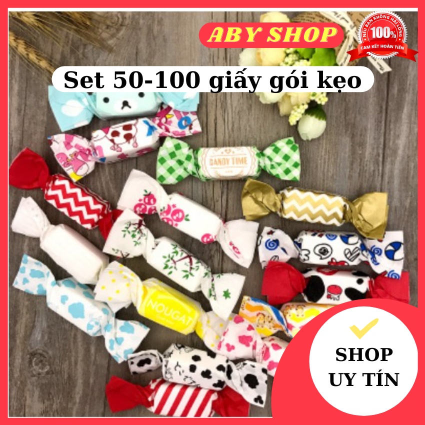 Set 50-100 tờ giấy gói kẹo ⚡ HÀNG LOẠI 1 ⚡ giấy gói kẹo giúp những chiếc kẹo thêm phần độc đáo và bắt mắt