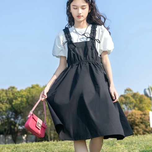 Đầm Tay Ngắn Phong Cách Hàn Quốc Thời Trang Mùa Hè Mới 2022 Dành Cho Bé Gái 3-14 Tuổi