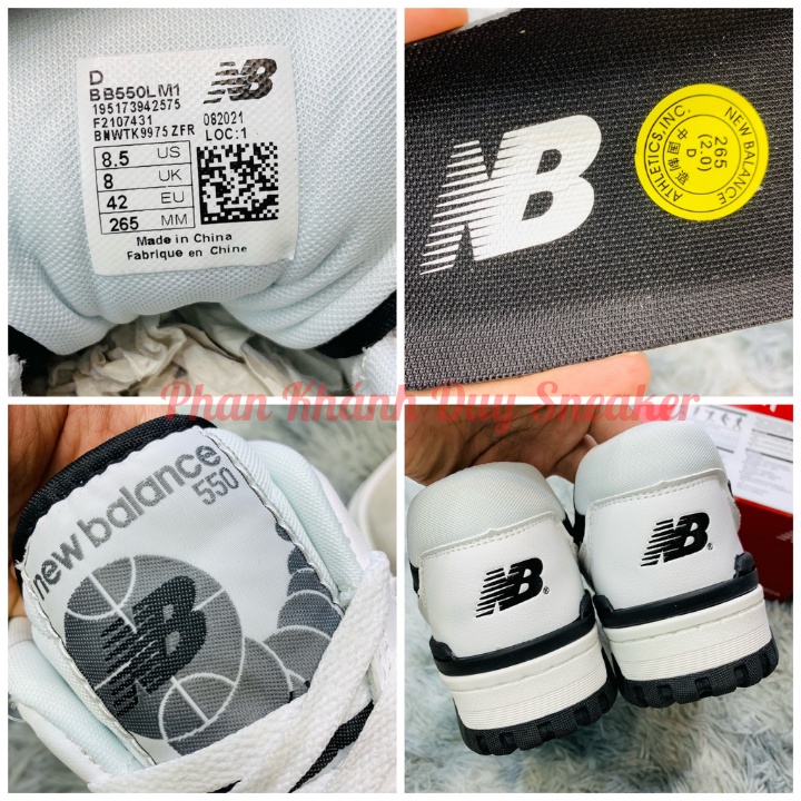 Giày new balance 550 white black nb đen trắng bb550