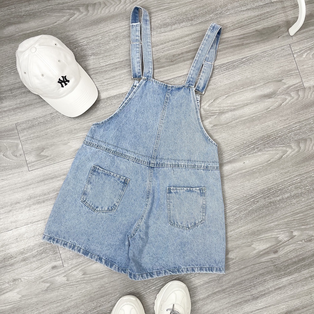 Yếm jean short túi ngực Dạng Yếm Dáng Ngắn Ulzzang Hàn Quốc CHIBEST KYB82