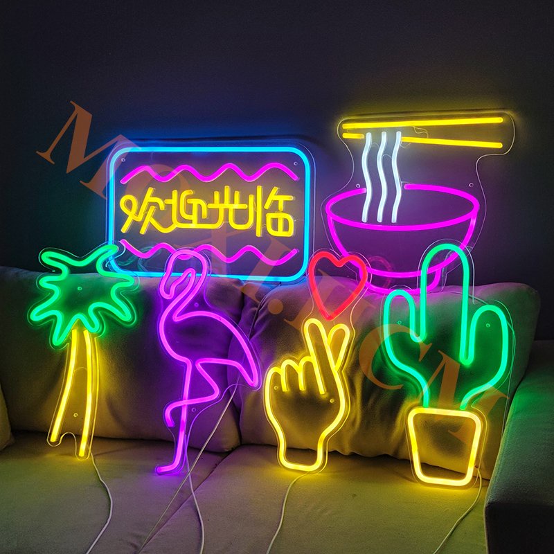 [SIZE CỰC LỚN TẶNG MÓC TREO+ĐẦU CẮM SẴN] Đèn LED Neon thiết kế trang trí decor nhiều mẫu trên nền mica hình CUTE MOXI.