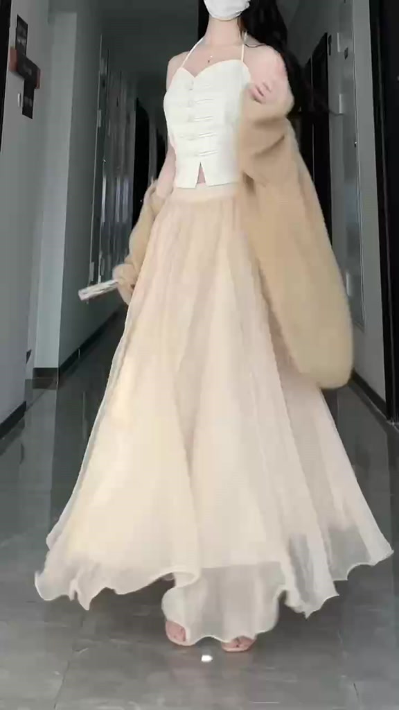 Chân váy voan tơ dáng dài công chúa nữ tính | BigBuy360 - bigbuy360.vn