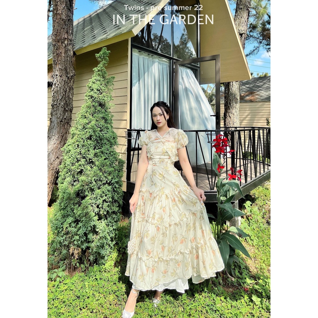 Đầm maxi hoa hồng xanh dài 120cm (𝒢𝓇ℯℯ𝓃 𝓇ℴ𝓈ℯ 𝓂𝒶𝓍𝒾 𝒹𝓇ℯ𝓈𝓈)