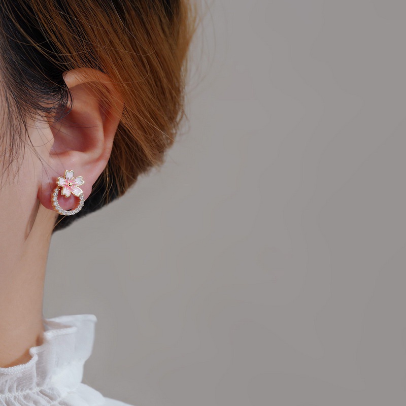 Bông Tai Mạ Bạc 925 Hình Hoa Tulip Đính Ngọc Trai Thời Trang Hàn Quốc