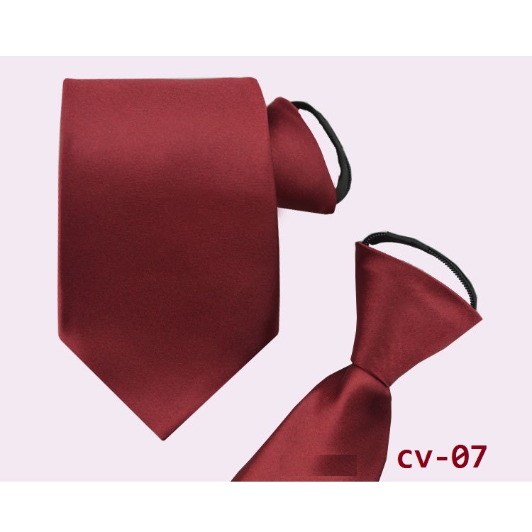Cà vạt nam thắt sẵn giá rẻ lụa phi bóng bản nhỏ 5cm, Cravat phong cách Hàn Quốc - AdamZone