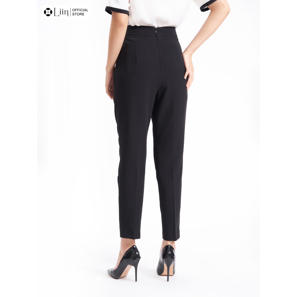 Quần baggy form công sở phối Đai Chữ D cạp liền đứng dáng chất đẹp không xù Liin Clothing Q3574