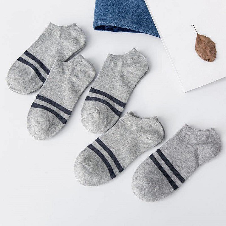 Set 10 Đôi Tất Nam Cổ Ngắn Sọc Ngang