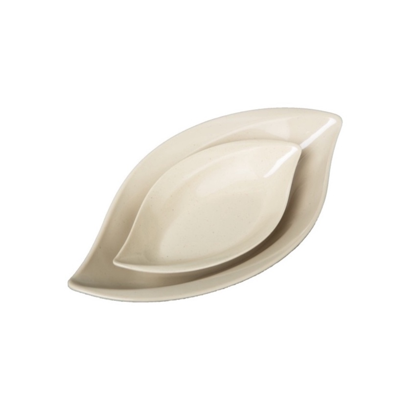 Dĩa lá cỡ nhỏ kích thước 17.8 x 9.6  x 3.0 cm nhựa melamine màu nâu (DL01)