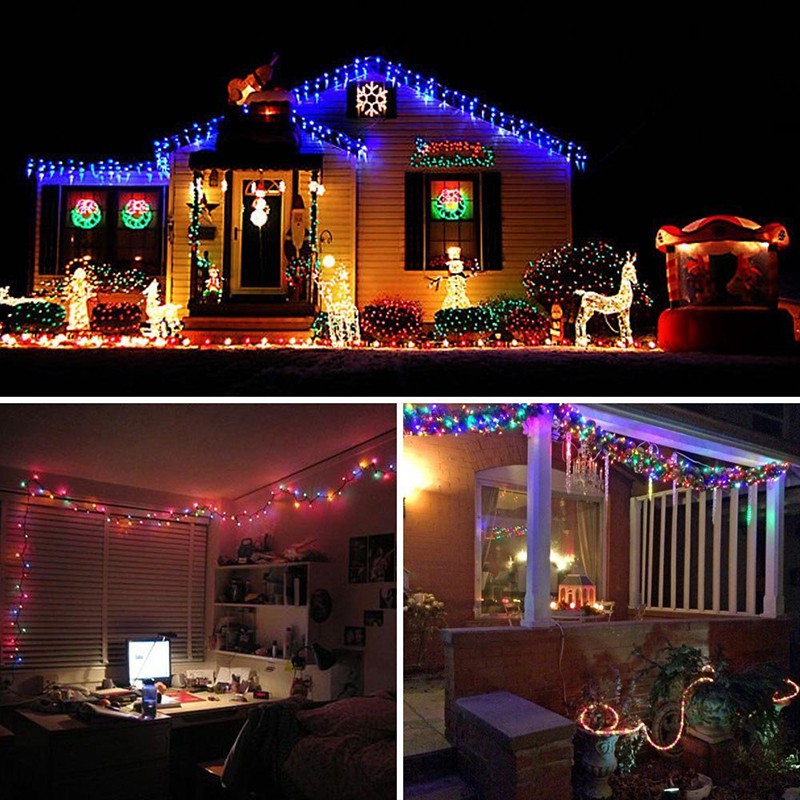 10 dây đèn bóng LED chống nước trang trí giáng sinh đa năng
