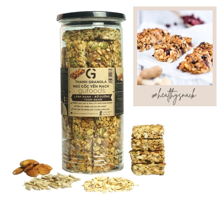 Thanh granola ngũ cốc yến mạch GUfoods - Giàu chất xơ & protein, Lành mạnh thumbnail