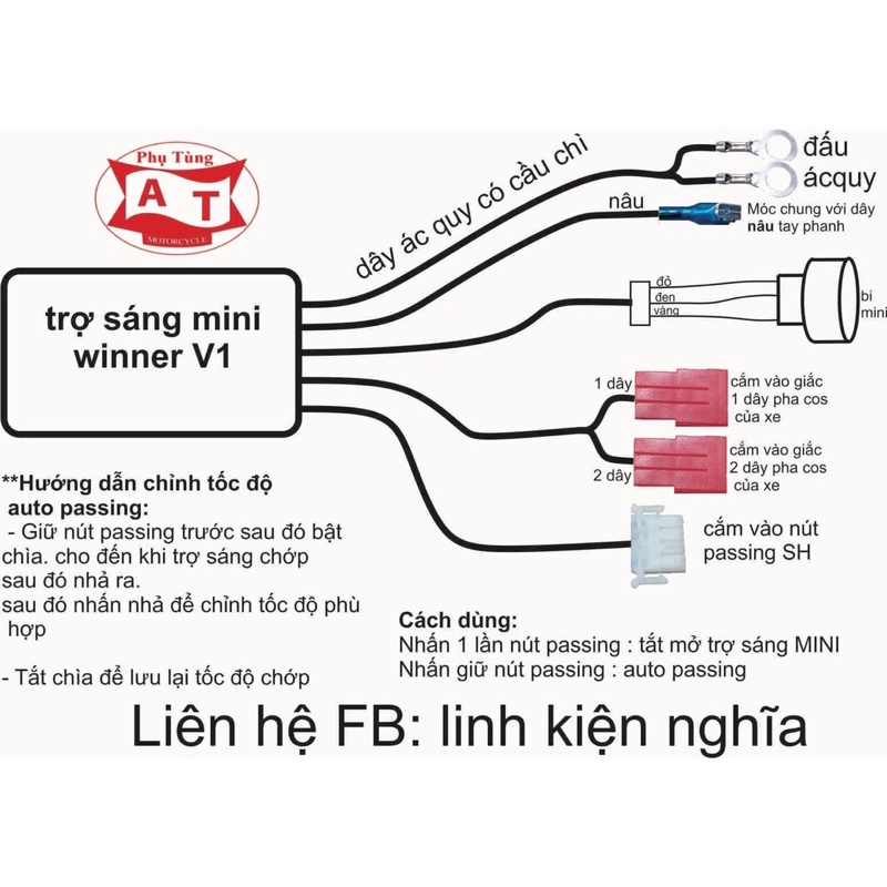 Mạch Passing Bi Mini cho Winner V1 sử dụng trên nút passing sh kèm công tắc như hình