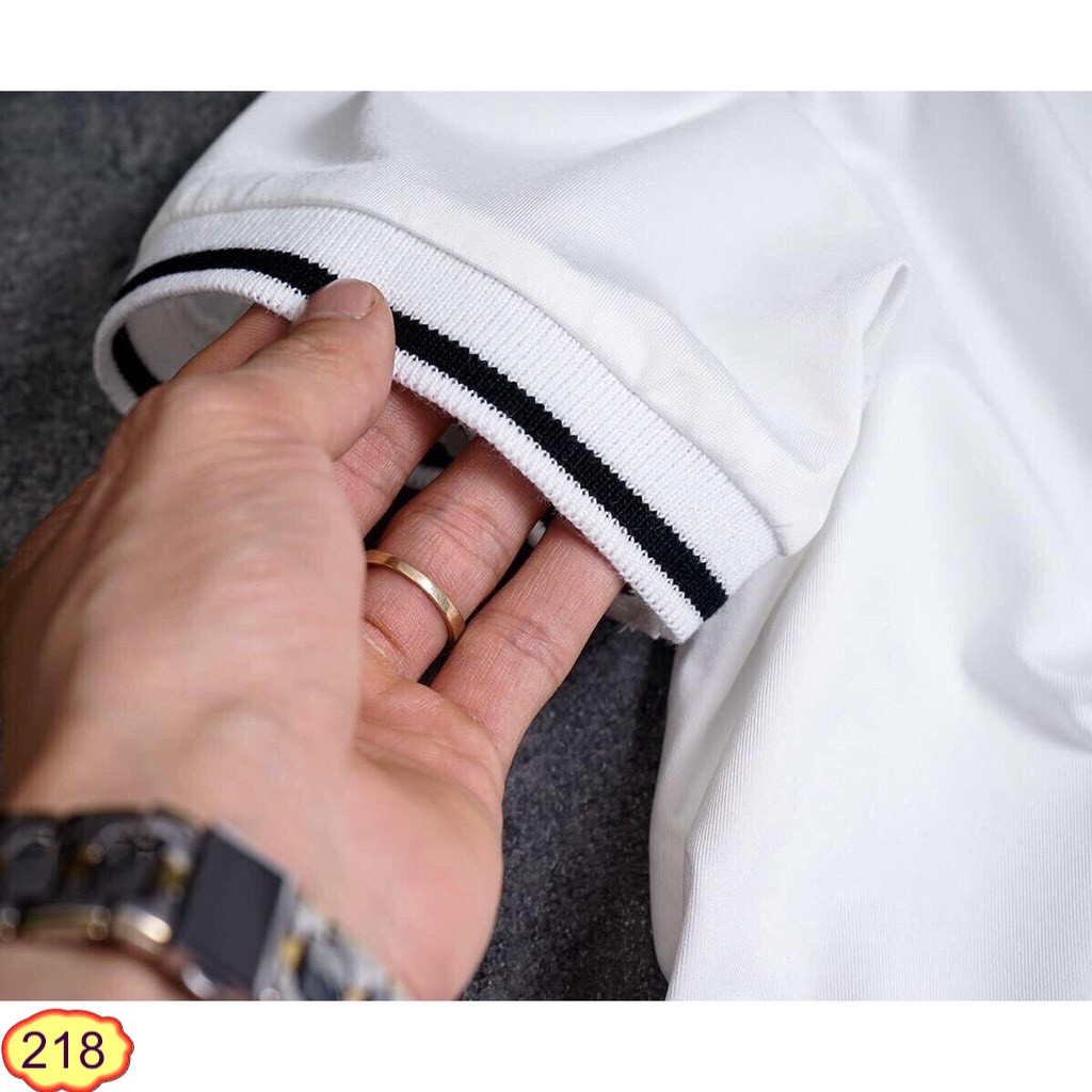 Áo Thun Nam Nữ Polo Cổ Trụ Kẻ Viền 218 Chất Mát Co Dãn 4 Chiều Cực Đẹp - Hazo