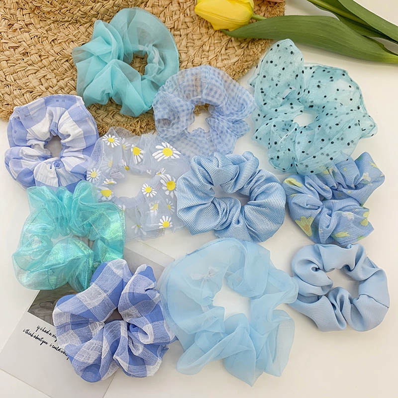 Set 4 dây buộc tóc AY co giãn phong cách Hàn Quốc cho nữ