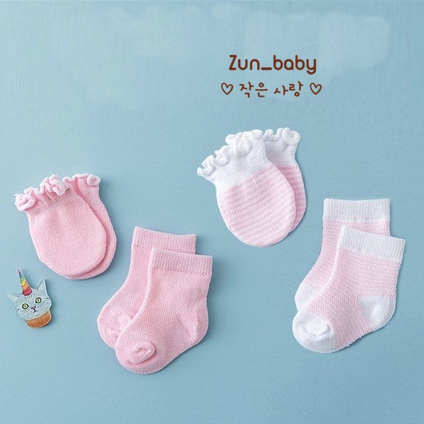 Set Bao Tay Bao Chân Cho Bé ( 0 - 2 tháng ) Chất Len Dày Dặn Siêu Mềm Không Gây Kích Ứng Da - Zunbaby - PK002