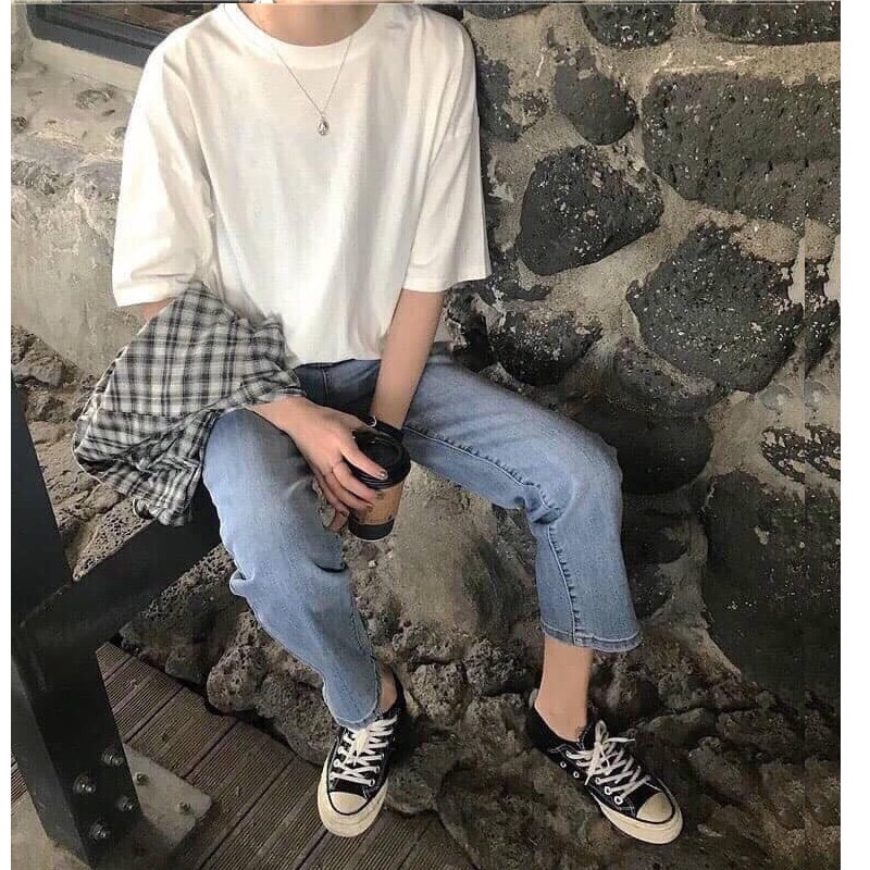 áo thun tay lỡ nam &amp; nữ FOME RỘNG chất thun xịn 4T09