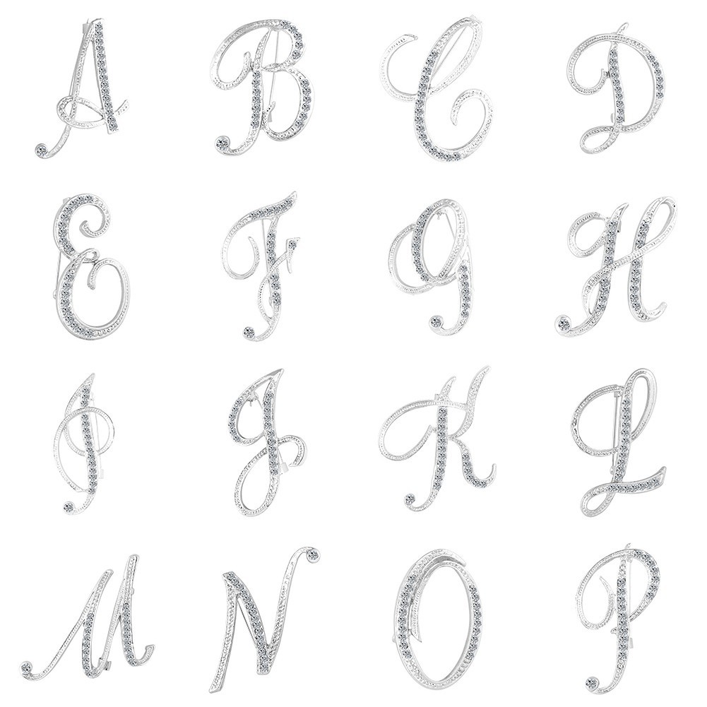 Trâm cài thiết kế hình chữ cái đính đá sang trọng