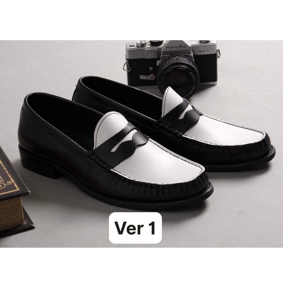 [ Đế gỗ ] Penny Loafer , giày lười nam da thật