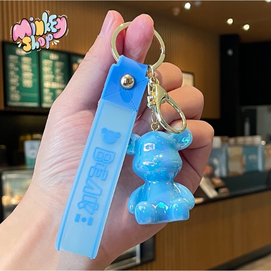 Móc Khóa Đẹp Hình Gấu Ngồi Dễ Thương, phụ kiện Túi Xách -Minkey