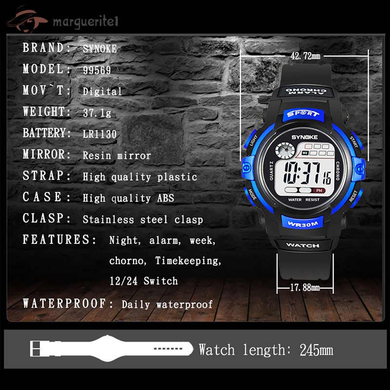 Đồng Hồ Đeo Tay Điện Tử Chống Nước Có Đèn LED Cho Bé Trai Và Gái | BigBuy360 - bigbuy360.vn